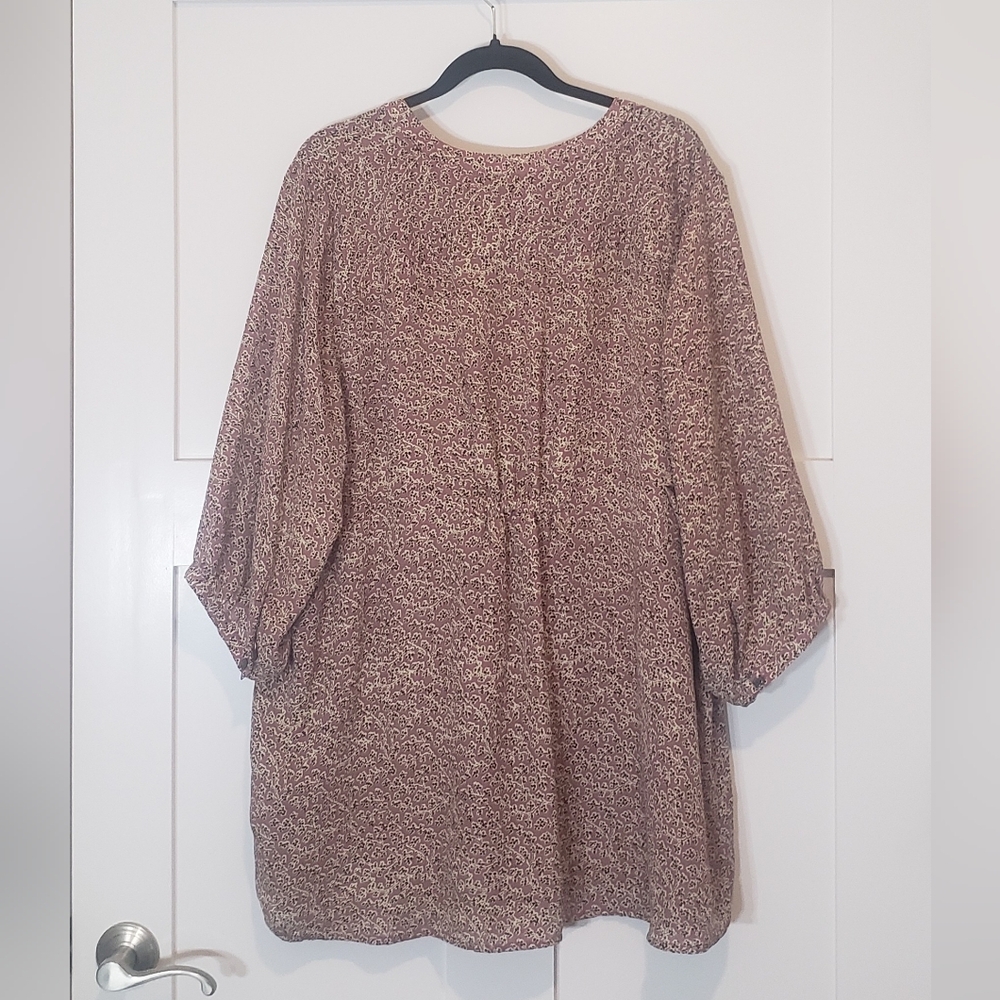 Lands End' Button Up T Mini Dress Floral 3/4 Sleeve L Size 3X 24W-26W - Picture 11 of 14